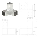 vidaXL 4 darab Y-alakú horganyzott fém oszloptartó 71 x 71 mm