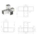 vidaXL X-alakú horganyzott fém oszloptartó 71 x 71 mm