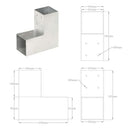 vidaXL 4 darab L alakú horganyzott fém oszloptartó 81 x 81 mm