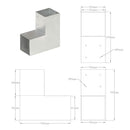 vidaXL 4 darab L alakú horganyzott fém oszloptartó 91 x 91 mm