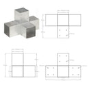 vidaXL 4 darab X alakú horganyzott fém oszloptartó 91 x 91 mm