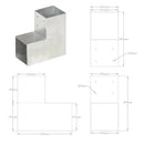 vidaXL L alakú horganyzott fém oszloptartó 101 x 101 mm