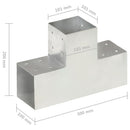 vidaXL T alakú horganyzott fém oszloptartó 101 x 101 mm