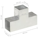 vidaXL 4 darab T alakú horganyzott fém oszloptartó 101 x 101 mm