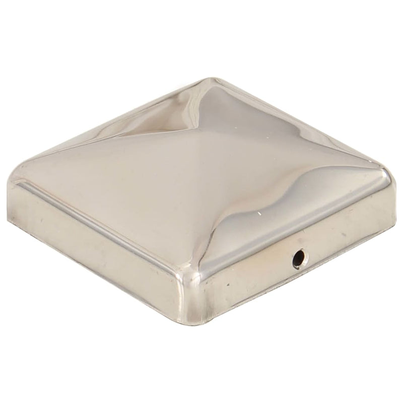 vidaXL 6 db gúla alakú rozsdamentes acél kerítésoszlop-sapka 71x71 mm