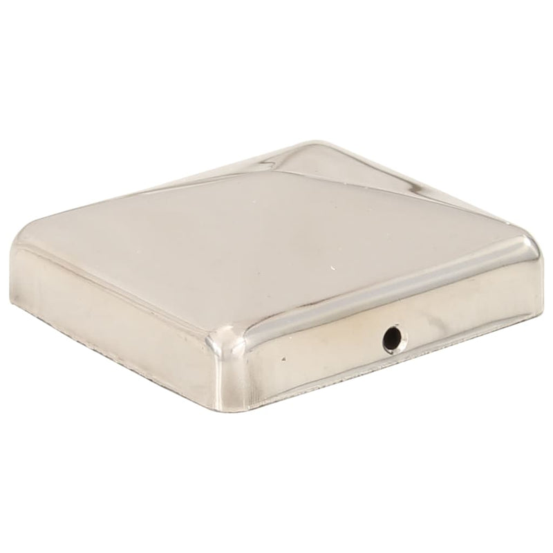 vidaXL 6 db gúla alakú rozsdamentes acél kerítésoszlop-sapka 71x71 mm