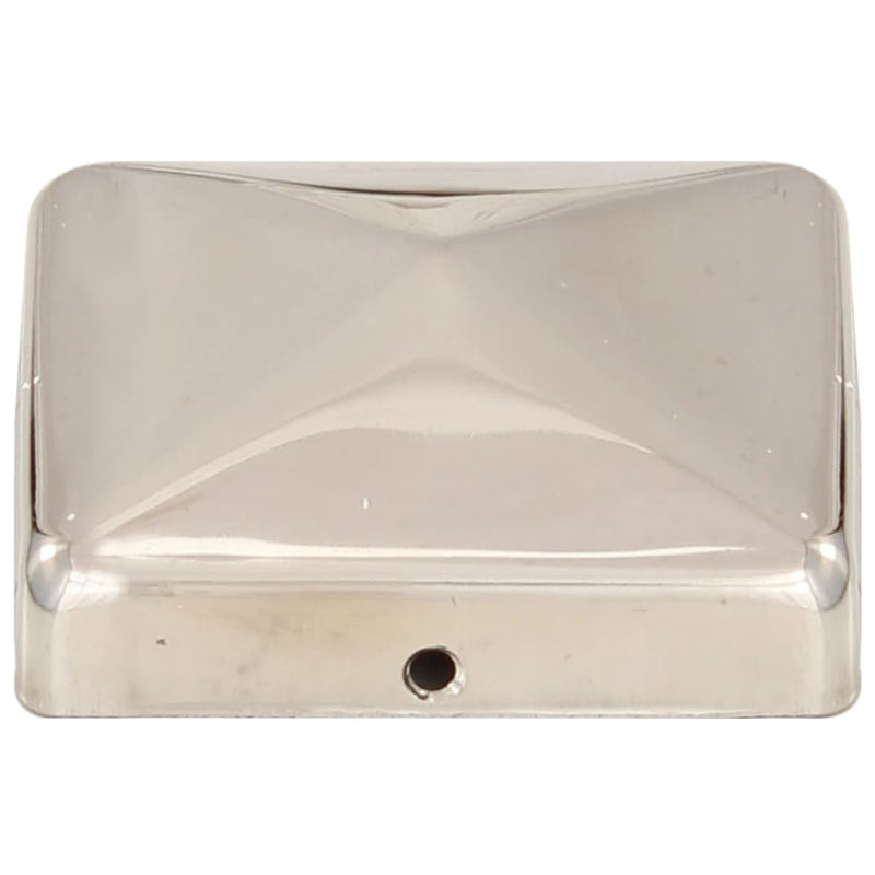 vidaXL 6 db gúla alakú rozsdamentes acél kerítésoszlop-sapka 71x71 mm