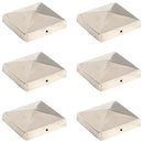 vidaXL 6 db gúla alakú rozsdamentes acél kerítésoszlop-sapka 101x101 mm