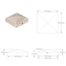 vidaXL 6 db gúla alakú rozsdamentes acél kerítésoszlop-sapka 101x101 mm