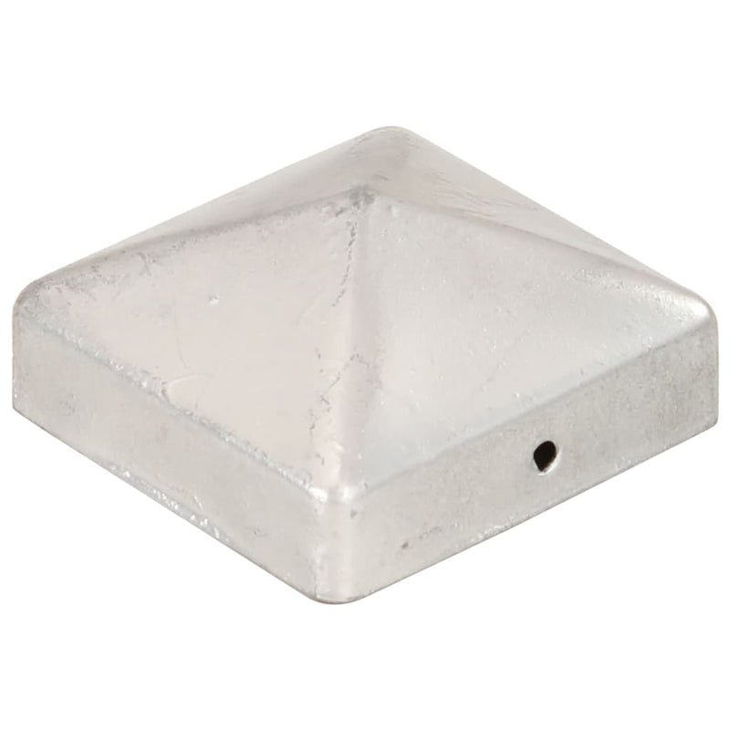 vidaXL 6 db gúla alakú horganyzott fém kerítésoszlop-sapka 71 x 71 mm