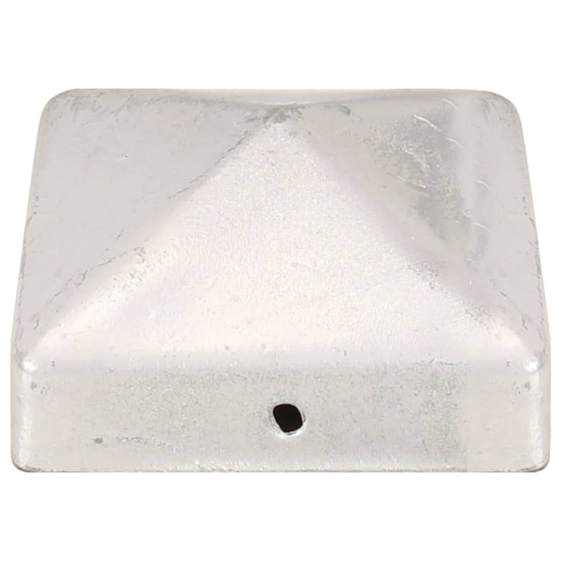 vidaXL 6 db gúla alakú horganyzott fém kerítésoszlop-sapka 71 x 71 mm