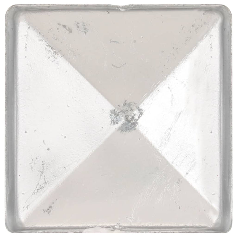 vidaXL 6 db gúla alakú horganyzott fém kerítésoszlop-sapka 71 x 71 mm