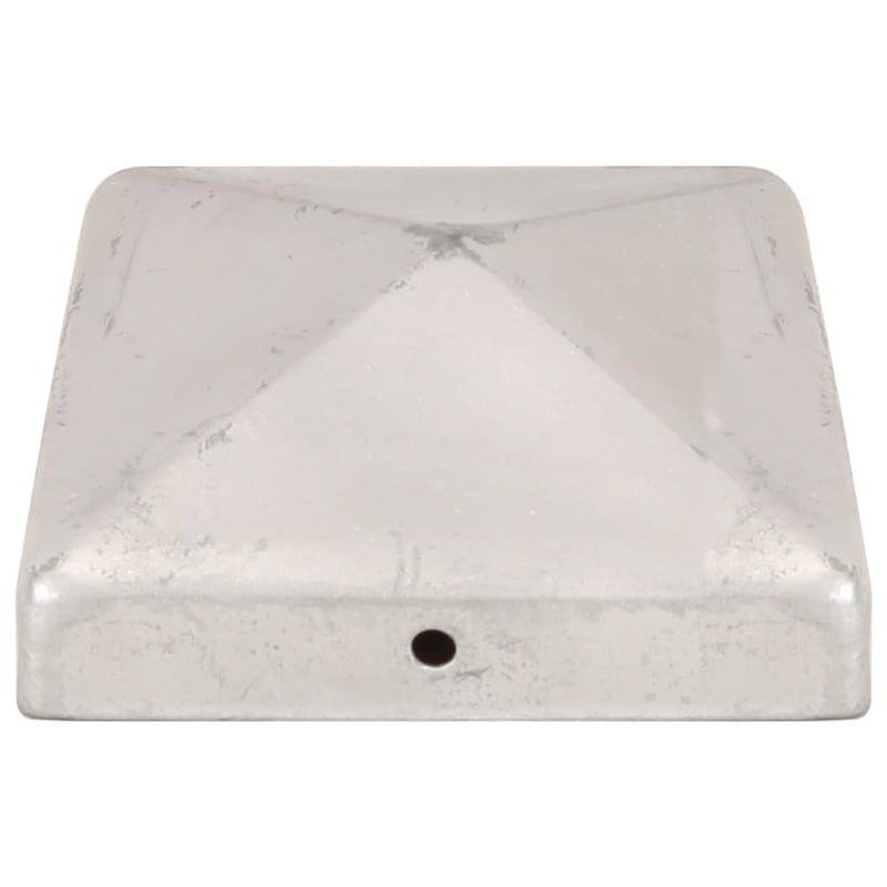 vidaXL 6 db gúla alakú horganyzott fém kerítésoszlop-sapka 91 x 91 mm