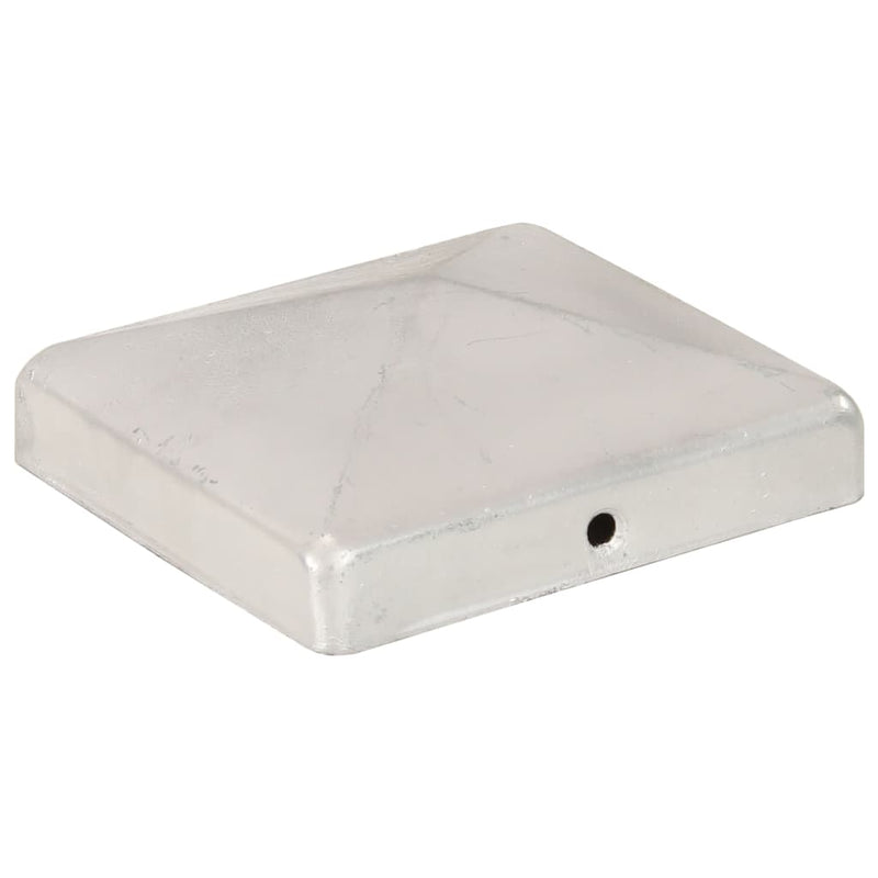 vidaXL 6 db gúla alakú horganyzott fém kerítésoszlop-sapka 101x101 mm