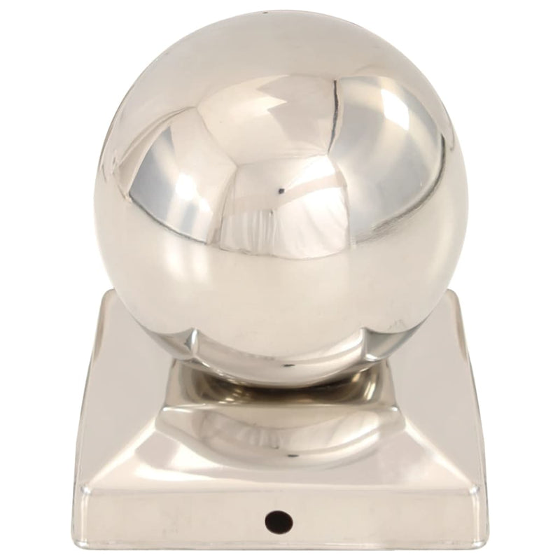 vidaXL 6 db gömb alakú rozsdamentes acél kerítésoszlop-sapka 91x91 mm