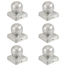 vidaXL 6 db gömb alakú horganyzott fém kerítésoszlop-sapka 71 x 71 mm