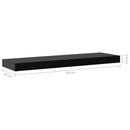 vidaXL 2 darab fekete lebegő fali polc 60 x 20 x 3,8 cm