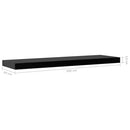 vidaXL 2 darab fekete lebegő fali polc 100 x 20 x 3,8 cm