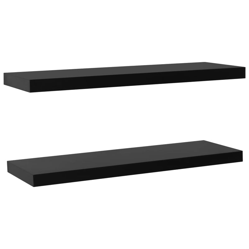 vidaXL 2 db fekete lebegő falipolc 120 x 20 x 3,8 cm