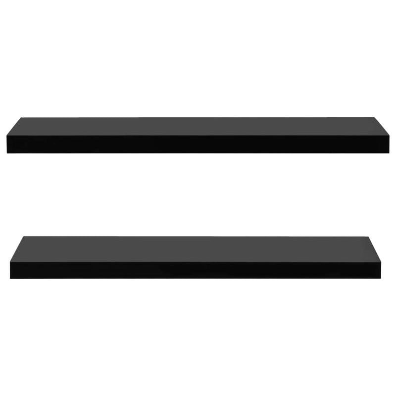 vidaXL 2 db fekete lebegő falipolc 120 x 20 x 3,8 cm