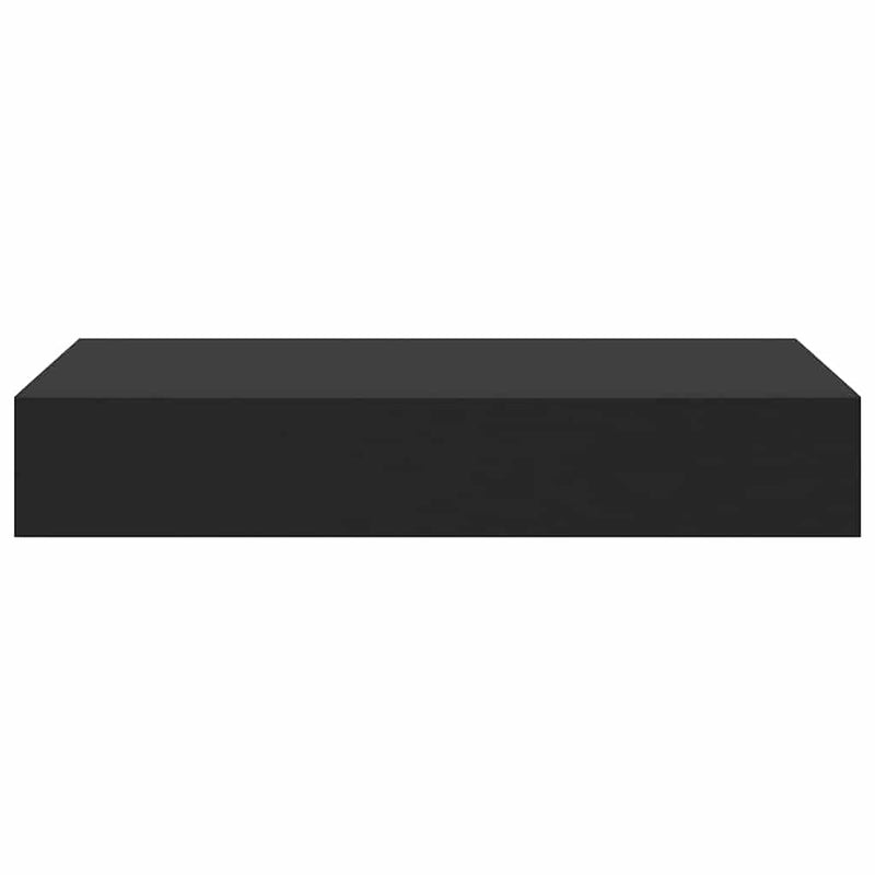 vidaXL fekete lebegő fali polc fiókkal 48 x 25 x 8 cm
