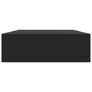 vidaXL fekete lebegő fali polc fiókkal 48 x 25 x 8 cm