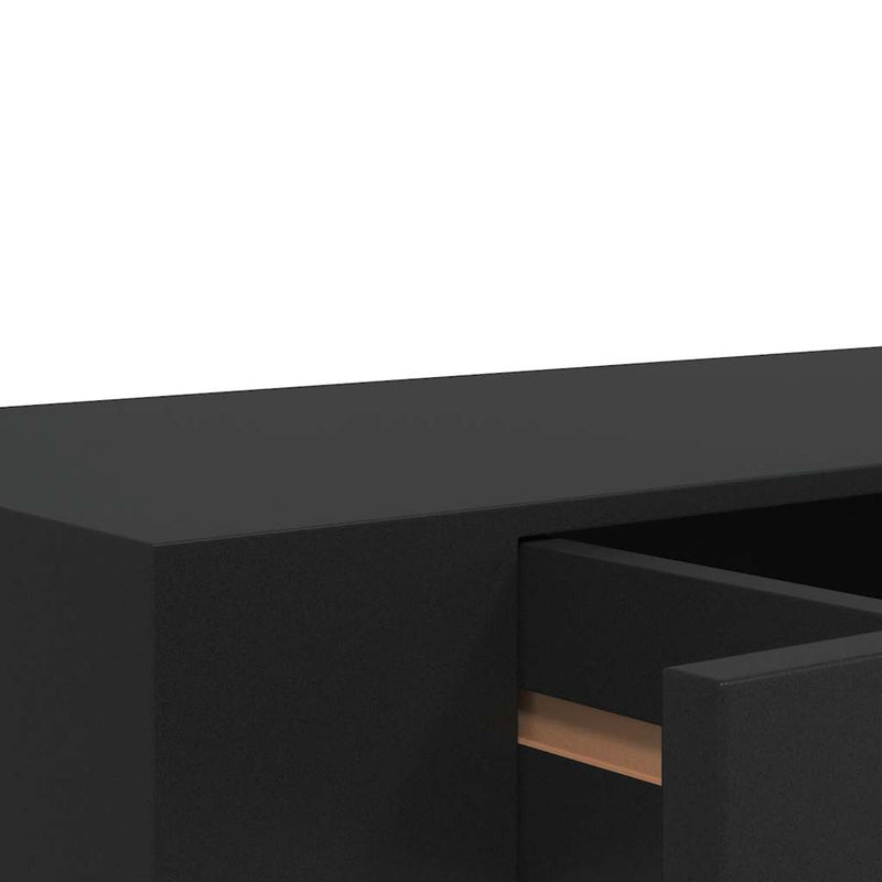 vidaXL fekete lebegő fali polc fiókkal 48 x 25 x 8 cm