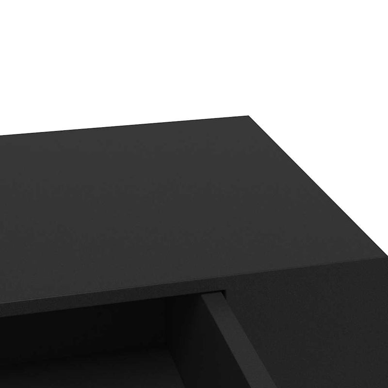vidaXL fekete lebegő fali polc fiókkal 48 x 25 x 8 cm