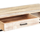 vidaXL fehér tömör akácfa dohányzóasztal 117 x 50 x 30 cm