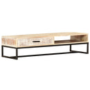 vidaXL fehér tömör akácfa dohányzóasztal 117 x 50 x 30 cm