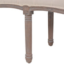 vidaXL krémfehér szövet és tömör fa pad 59,1" x 15,7" x 18,9" .