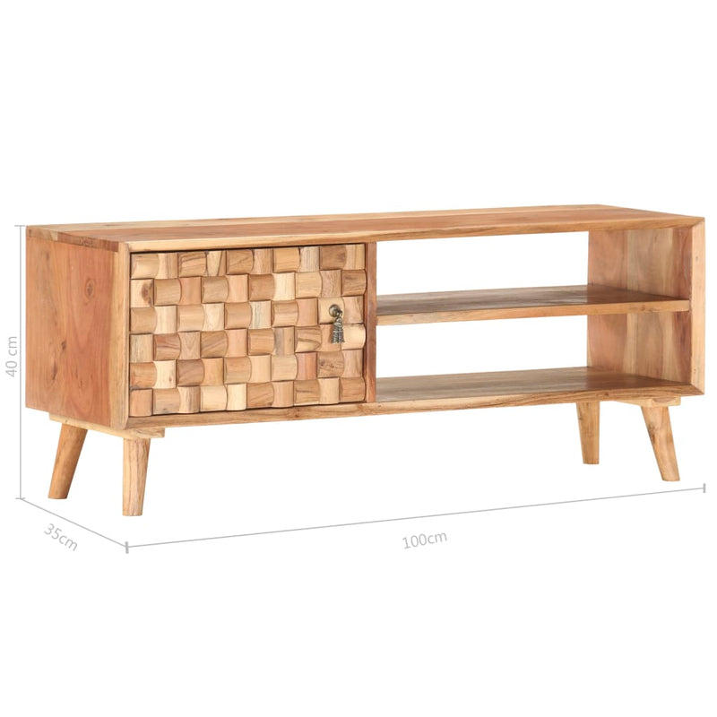 vidaXL tömör akácfa TV-szekrény 100 x 35 x 40 cm