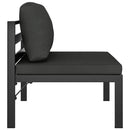 vidaXL antracitszürke alumínium elemes középső kanapé párnával