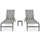 vidaXL 2 db textilén és acél napozóágy asztallal