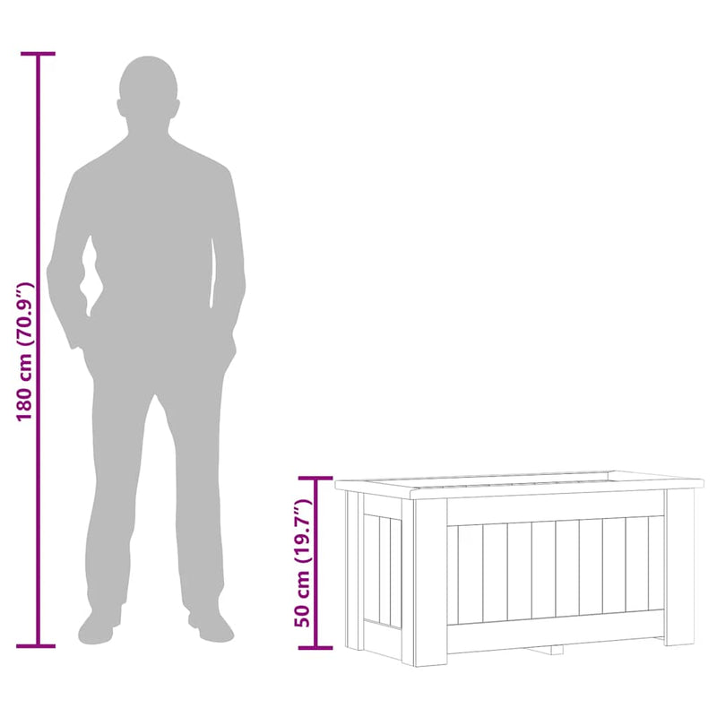 vidaXL impregnált fenyőfa magaságyás 100 x 50 x 50 cm