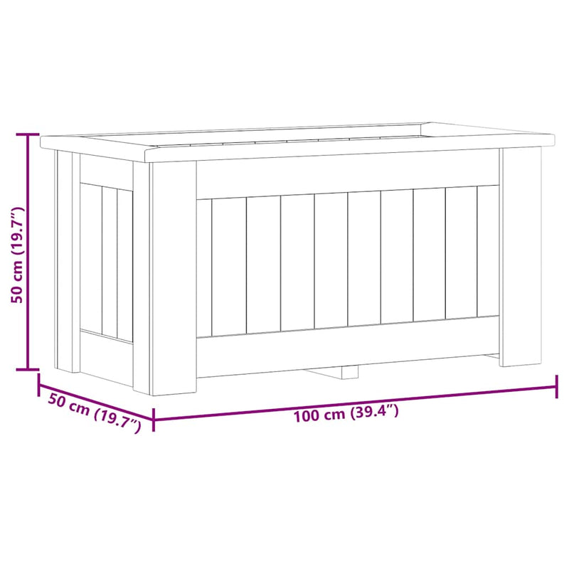 vidaXL impregnált fenyőfa magaságyás 100 x 50 x 50 cm