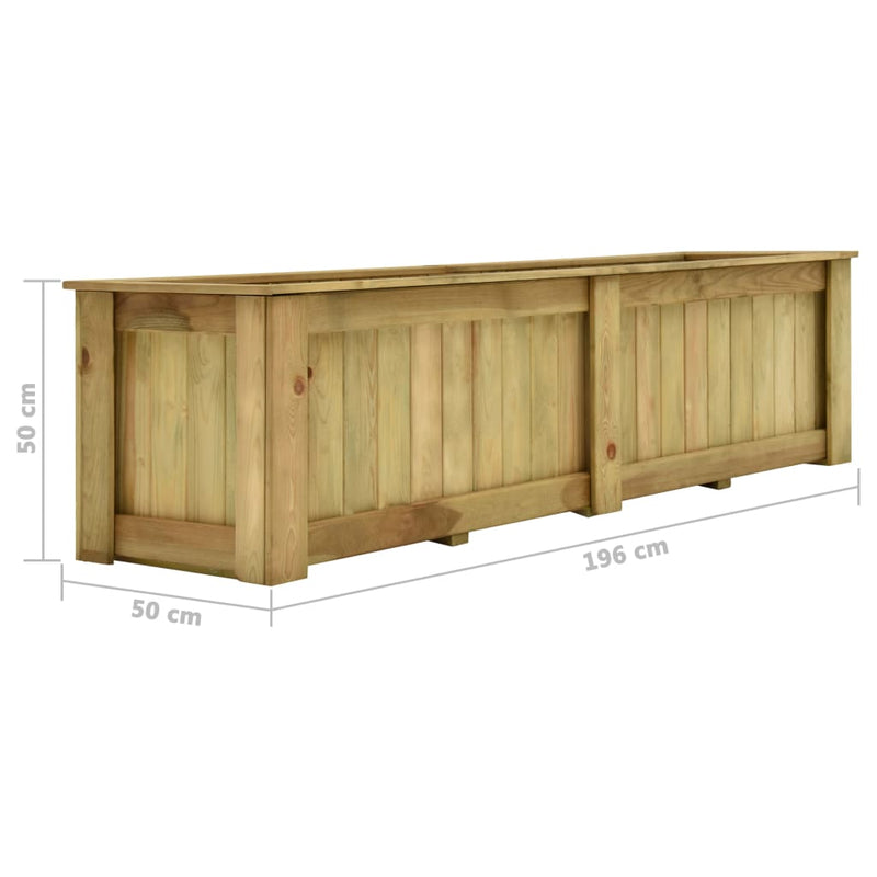 vidaXL impregnált fenyőfa magaságyás 196 x 50 x 50 cm