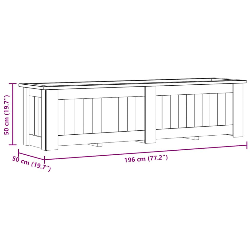 vidaXL impregnált fenyőfa magaságyás 196 x 50 x 50 cm