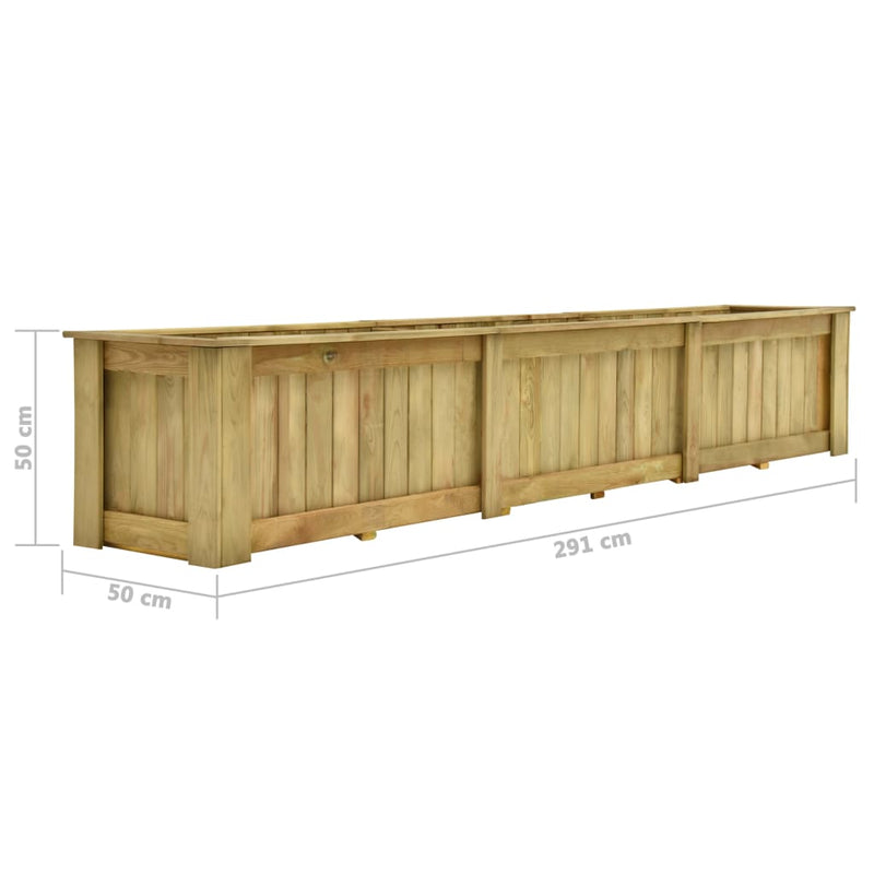 vidaXL impregnált fenyőfa magaságyás 291 x 50 x 50 cm