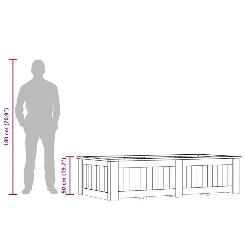 vidaXL impregnált fenyőfa magaságyás 196 x 100 x 50 cm