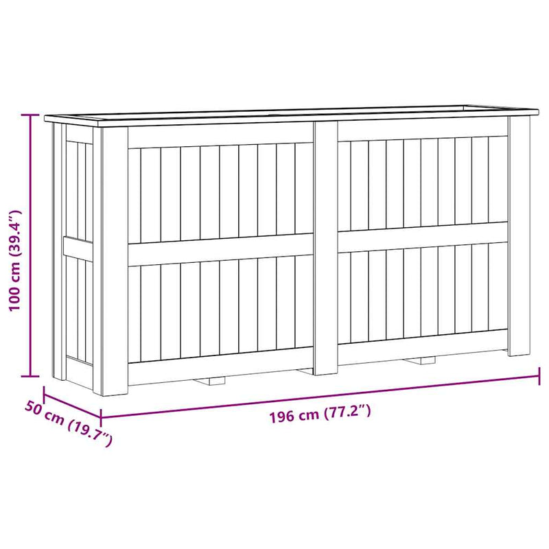 vidaXL impregnált fenyőfa magaságyás 196 x 50 x 100 cm