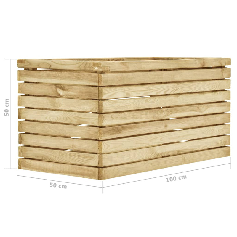 vidaXL impregnált fenyőfa magaságyás 100 x 50 x 50 cm