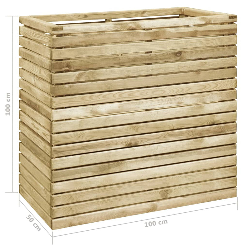 vidaXL impregnált fenyőfa magaságyás 100 x 50 x 100 cm