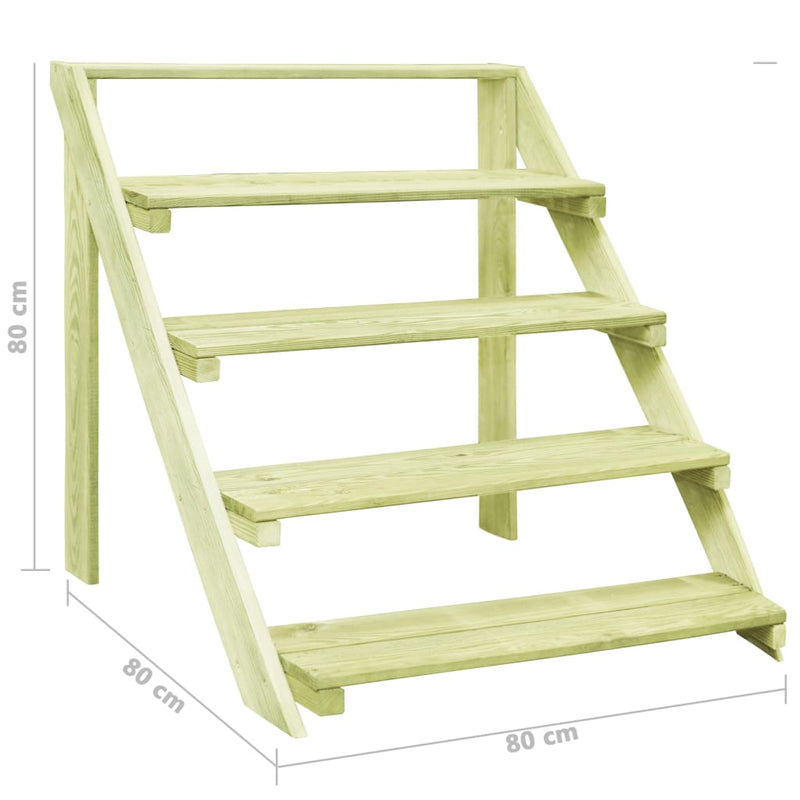vidaXL impregnált fenyőfa virágtartó állvány 80 x 80 x 80 cm