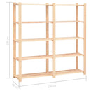 vidaXL 2 db 5-szintes tömör fenyő tárolópolc 500 kg 170 x 38 x 170 cm