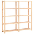 vidaXL 10 db 5-szintes tömör fenyő tárolópolc 500 kg 170 x 38 x 170 cm