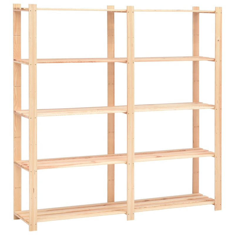 vidaXL 10 db 5-szintes tömör fenyő tárolópolc 500 kg 170 x 38 x 170 cm