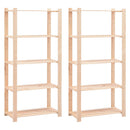 vidaXL 2 db 5-szintes tömör fenyőfa tárolópolc 250 kg 80 x 38 x 170 cm