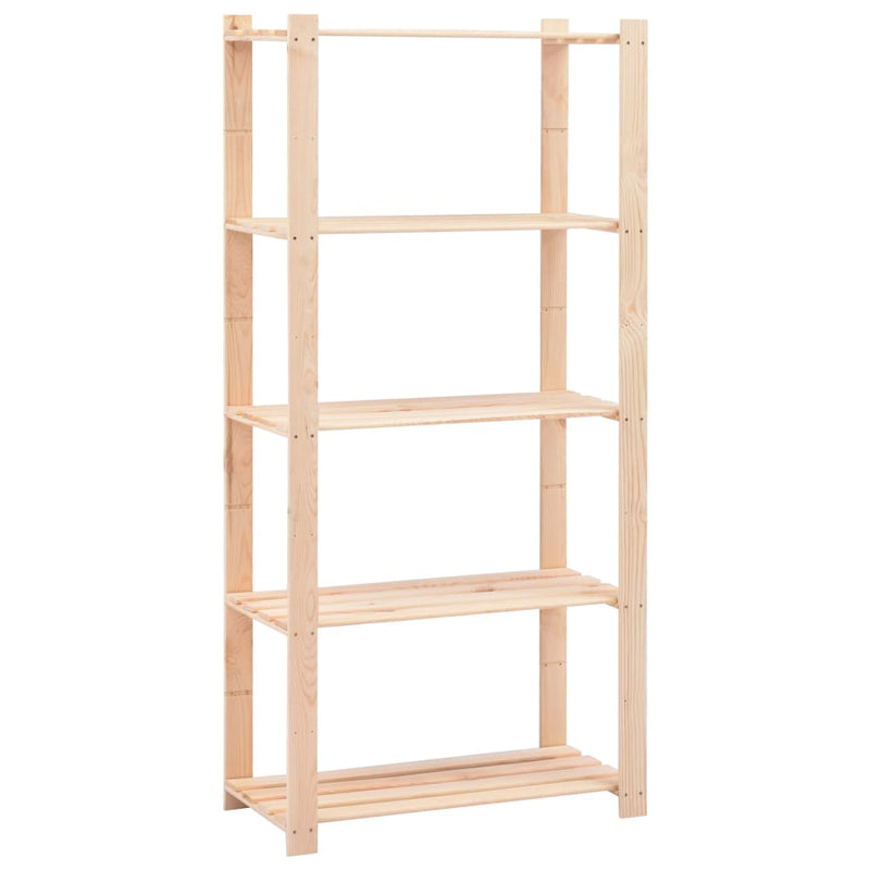 vidaXL 10 db 5-szintes tömör fenyő tárolópolc 250 kg 80 x 38 x 170 cm