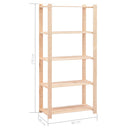 vidaXL 10 db 5-szintes tömör fenyő tárolópolc 250 kg 80 x 38 x 170 cm